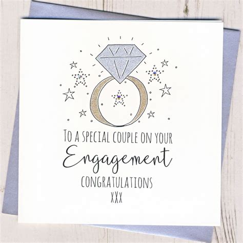 handmade sparkling engagement card