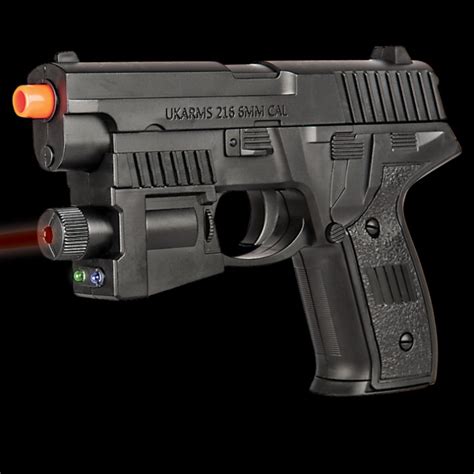 ukarms spring powered airsoft pistol  laser tough abs