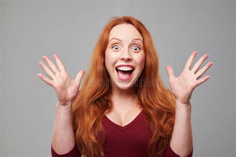 Woman With Facial Expression Of Surprise Stock Image
