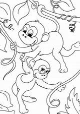 Monkey Coloring Pages Colouring Print Monkeys Cute Pop Card Printable Kids Simple Swing Year Tulamama Template Printables Too Chinese Read sketch template