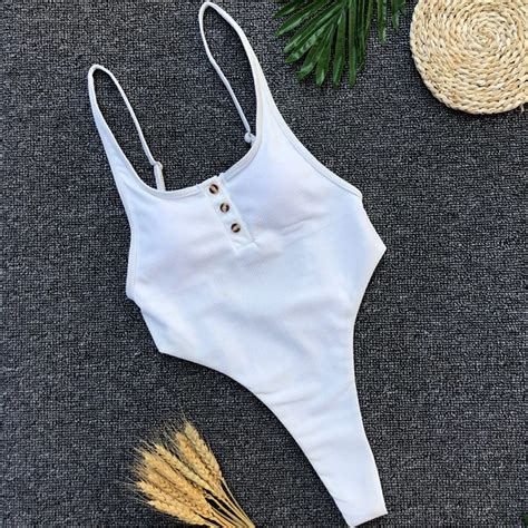 Sexy Women Swimwear One Piece Thong Swimsuit Cute Monokini High Cut Leg