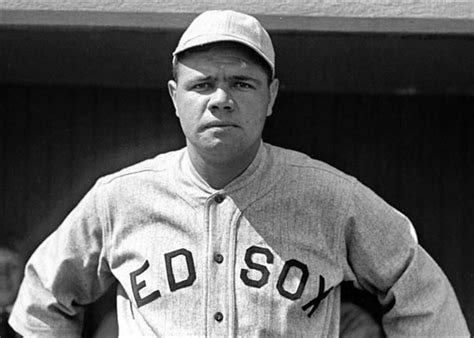 babe ruth in red sox jersey by vintage baseball posters babe ruth