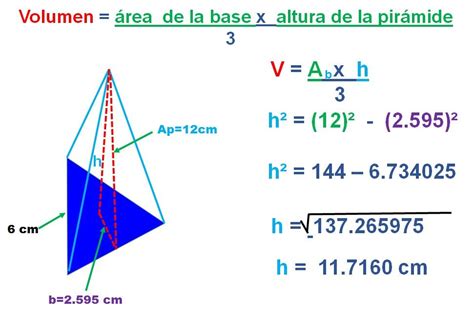 formula  calcular el volumen de una piramide regular printable