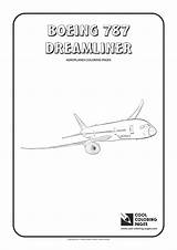 Coloring Boeing Dreamliner Pages Cool Aeroplanes Print sketch template