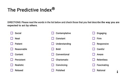 find  predictive index score login pages info