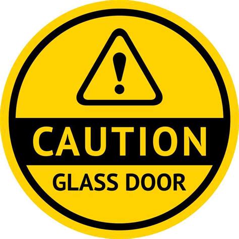 symbol caution glass door sticker vinyl business sign door decal