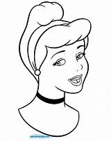 Cinderella Coloring Face Pages Disneyclips Funstuff sketch template