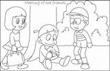 Coloring Meeting Pages Friends Kids Friendship Getcolorings Popular sketch template