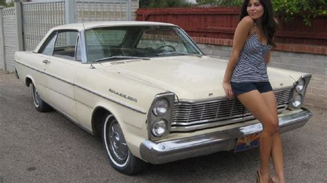 cute girl selling 1965 ford galaxie 500 for 3 800