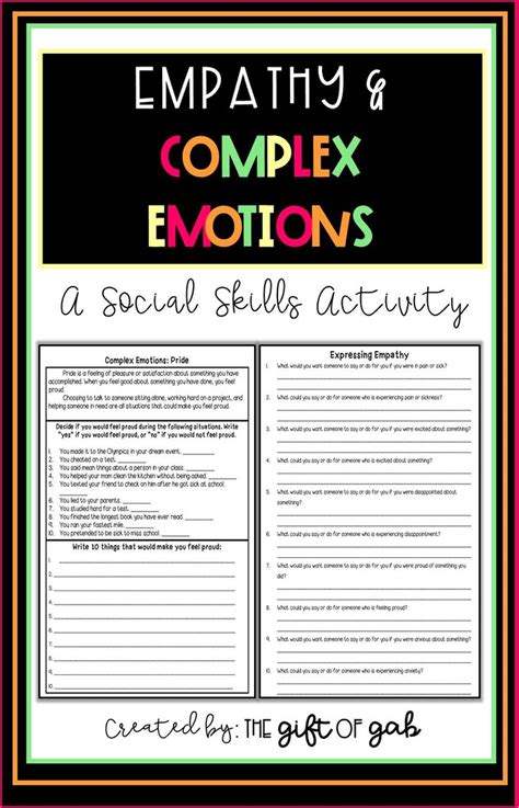empathy worksheets social emotional learning activities teaching