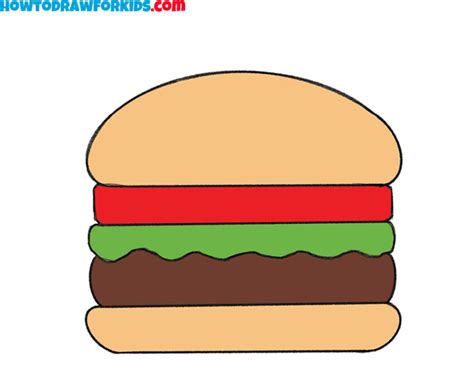 draw  burger  kindergarten easy tutorial  kids