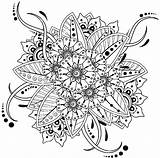 Mandala Fleurs Coloriage Mandalas Colorier Printemps Papillon Coloriages sketch template