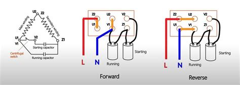 wire  single phase motor  start  run capacitors