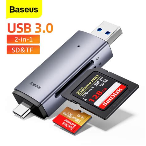 baseus card reader usb  type   micro sd tf memory card reader