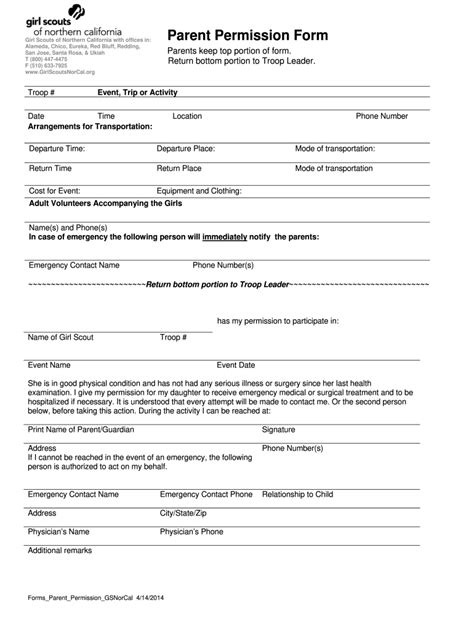 girl scout permission form 2023 fill out and sign online dochub