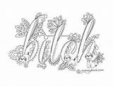 Pages Coloring Words Swear Adult Colouring Adults sketch template