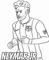 Neymar Coloring Football Pages Printable Player Jr Messi Soccer Print Ronaldo Footballers Color Drawing Draw Famous sketch template