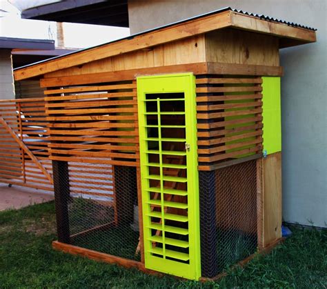 modern chicken coop    idea   shutters  open  close  hot  cold days