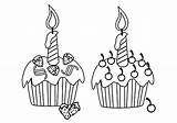 Coloring Pages Cupcakes Delicious Two Netart Color sketch template