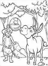 Shrek Coloring Printable Puss Boots Donkey Pages Dreamworks Hit Movie sketch template