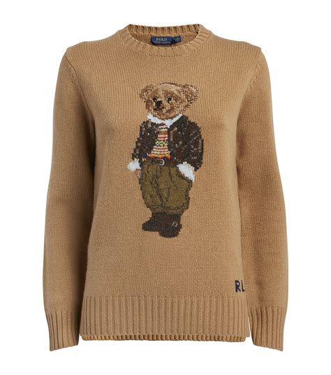 womens polo ralph lauren brown polo bear sweater harrods countrycode