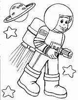 Astronaut Coloring Pages Space Printable sketch template