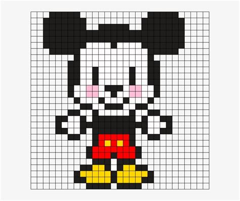 mickey mouse perler bead pattern dibujos pixelados de mickey mouse