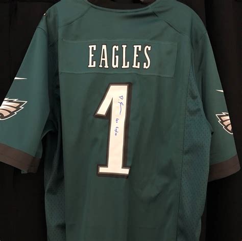 devonta smith autographed eagles replica jersey signed backstage