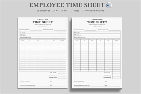 employee time sheet printable formtimesheettime logemployee etsy