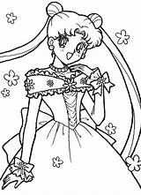 Sailor Moon Coloring Usagi Tsukino Wedding Dress Pages Clipart Color Luna Library Popular sketch template