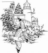 Coloring Pages Adults Printable Adult Lighthouse Landscape Seagulls Books Colouring Color Landscapes Nature Naked Sheets Print Detailed Coupons Work Colorpagesformom sketch template