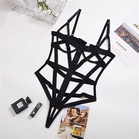 sexy teddy bodysuit erotic lingerie for women porn dress hollow out
