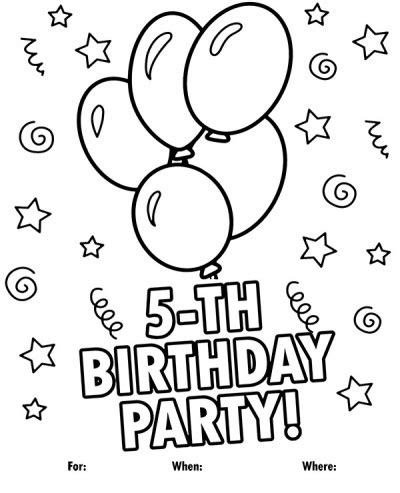 birthday party coloring page topcoloringpagesnet