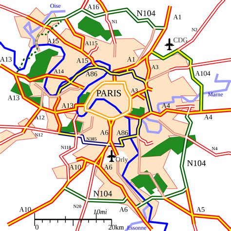 carte routiere de la region parisienne
