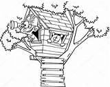 Coloring Cartoon Pages Vector Pirate Annie Tree House Outline Boy Color sketch template