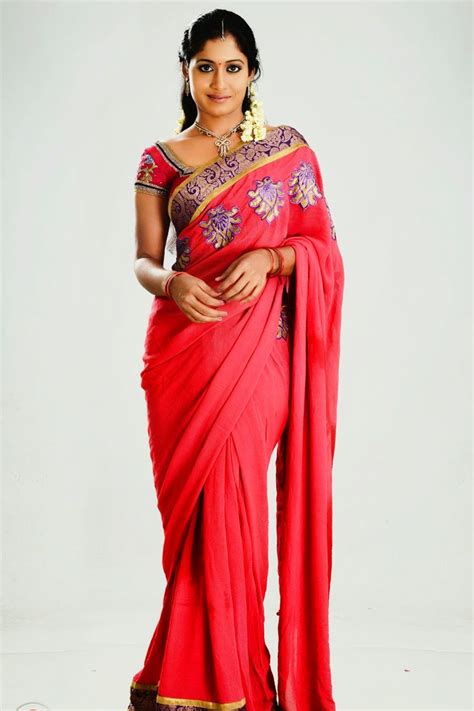 South Indian Saree Wearing Beautiful Girl Prameela Latest