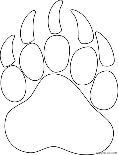 bear paw print coloring page sketch coloring page