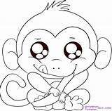 Coloring Pages Baby Monkey Getdrawings Monkeys sketch template
