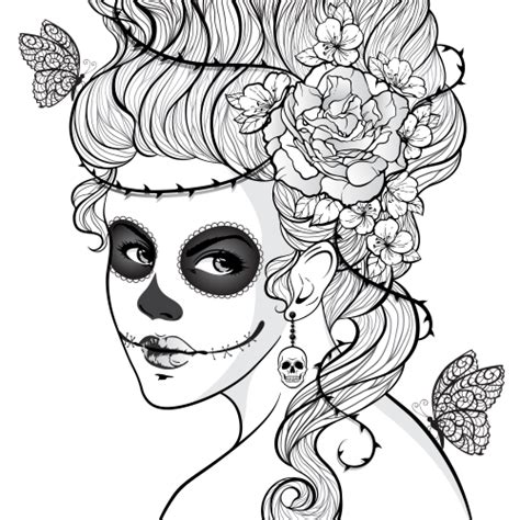 day   dead girl kidspressmagazinecom skull coloring pages