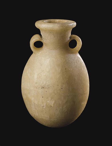 egyptian alabaster flask  kingdom dynasty xviii xx