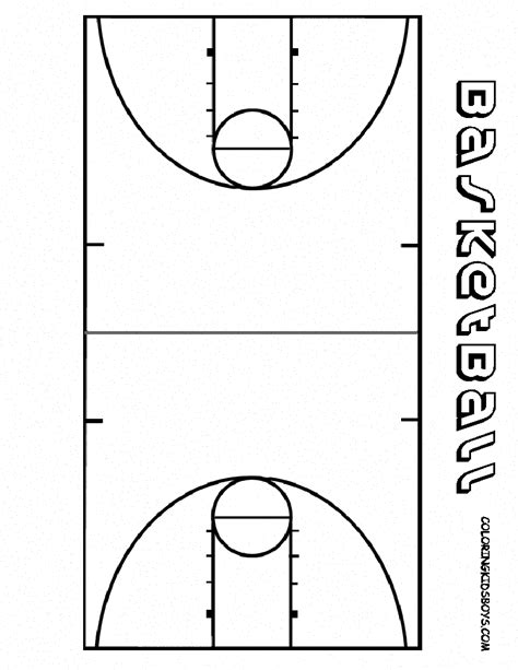 printable basketball court basketballcourt nba basketball court