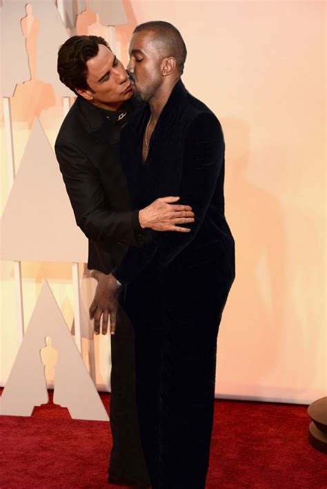 John Travolta Got Real Weird At The 2015 Oscars Kisses