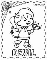 Coloring Halloween Pages Devil sketch template