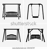 Porch Swing Swings Stock Shutterstock Vector Coloring Template Wooden sketch template