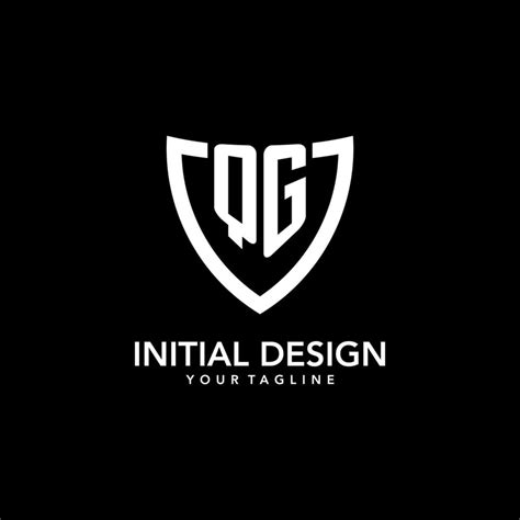 qg monogram initial logo  clean modern shield icon design  vector art  vecteezy