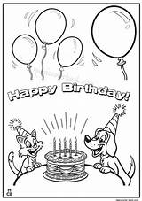 Birthday Coloring Pages Card Happy Cards Greeting Drawing Getdrawings Printable Getcolorings Cat Color sketch template