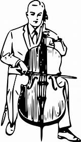 Cello Clipart Man Playing Clipartbest Coloring Line sketch template