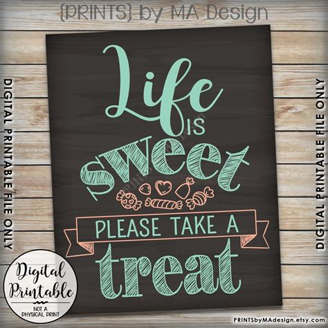 life  sweet    treat sign sweet treat sign candy bar sign candy display