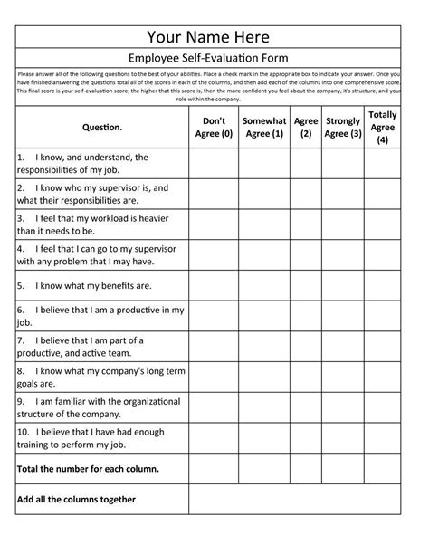 employee  evaluation form employee performance review employee