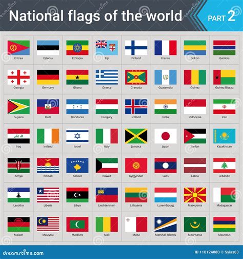 vlaggen van de wereld inzameling van vlaggen volledige reeks nationale vlaggen vector